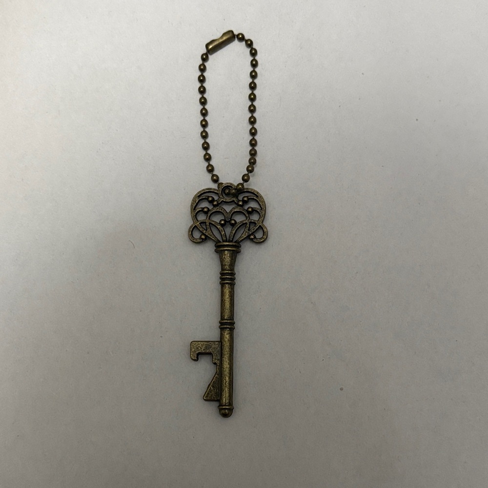 Skeleton key bottle opener keychain